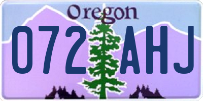 OR license plate 072AHJ