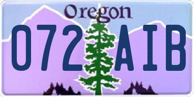 OR license plate 072AIB