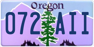 OR license plate 072AII