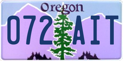 OR license plate 072AIT