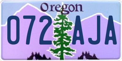 OR license plate 072AJA
