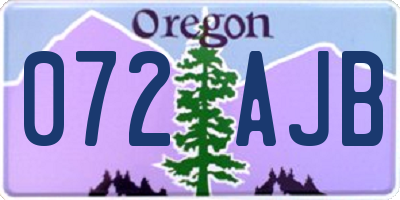 OR license plate 072AJB
