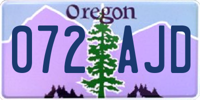 OR license plate 072AJD