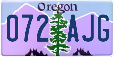 OR license plate 072AJG