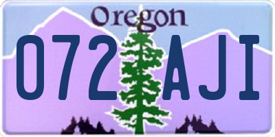 OR license plate 072AJI