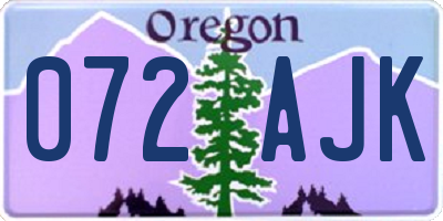 OR license plate 072AJK