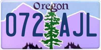 OR license plate 072AJL