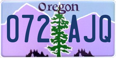 OR license plate 072AJQ