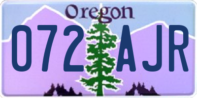 OR license plate 072AJR