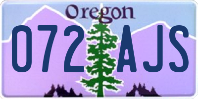 OR license plate 072AJS
