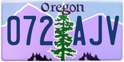 OR license plate 072AJV