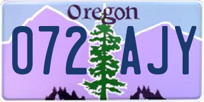 OR license plate 072AJY