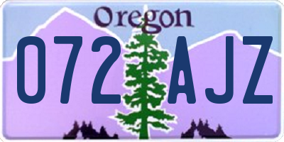OR license plate 072AJZ