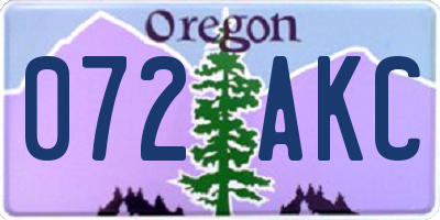 OR license plate 072AKC