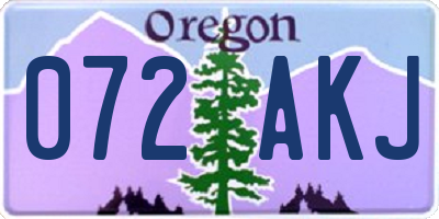 OR license plate 072AKJ