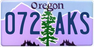 OR license plate 072AKS