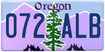 OR license plate 072ALB