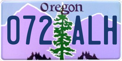 OR license plate 072ALH