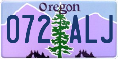 OR license plate 072ALJ