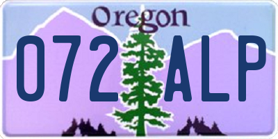 OR license plate 072ALP