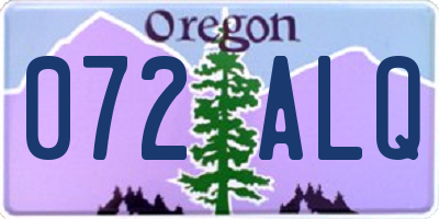 OR license plate 072ALQ