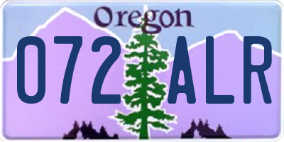 OR license plate 072ALR