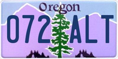 OR license plate 072ALT