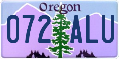 OR license plate 072ALU