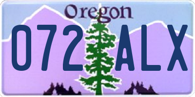 OR license plate 072ALX