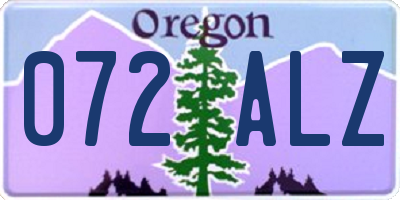 OR license plate 072ALZ