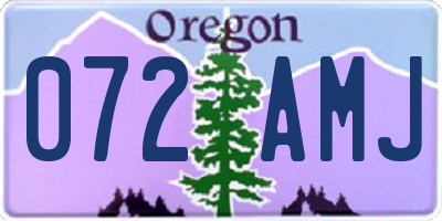 OR license plate 072AMJ