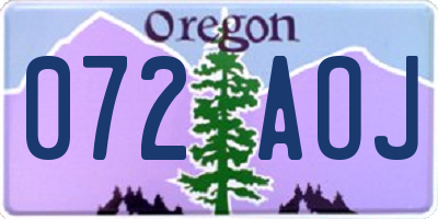 OR license plate 072AOJ