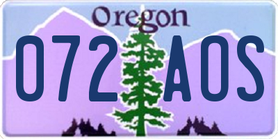 OR license plate 072AOS