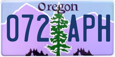 OR license plate 072APH