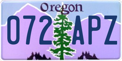OR license plate 072APZ