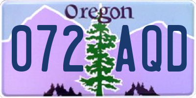 OR license plate 072AQD