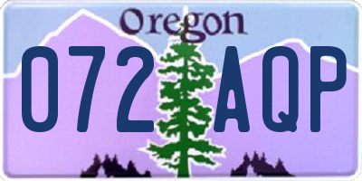 OR license plate 072AQP