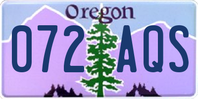 OR license plate 072AQS