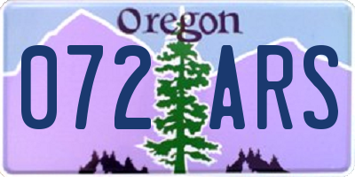OR license plate 072ARS