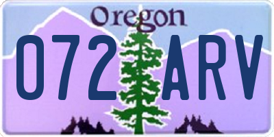 OR license plate 072ARV
