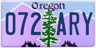 OR license plate 072ARY