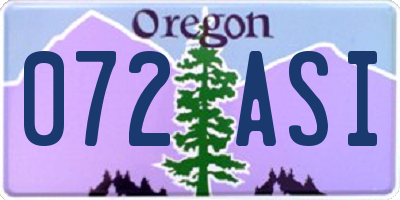 OR license plate 072ASI