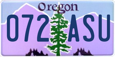 OR license plate 072ASU