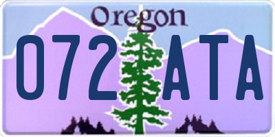 OR license plate 072ATA