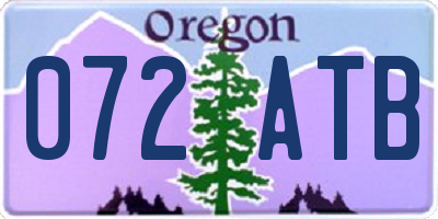 OR license plate 072ATB