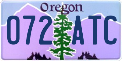 OR license plate 072ATC