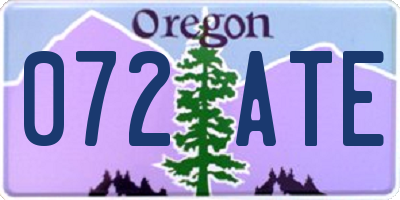 OR license plate 072ATE