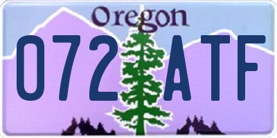 OR license plate 072ATF