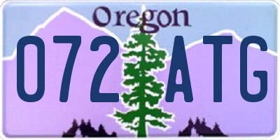 OR license plate 072ATG