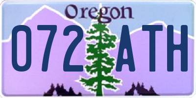 OR license plate 072ATH